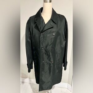 Valentino Men's Black Double-Breasted Wool Lined 3/4 Trench Coat